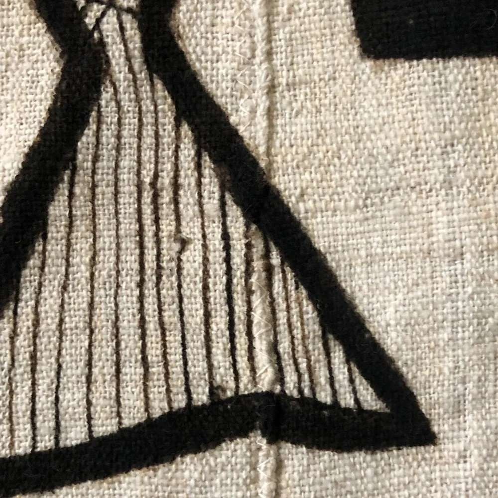 Authentic African Mud Cloth Senufo Korhogo Tapestry from the Ivory Coast